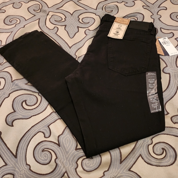 SOLD!! Polo Ralph Lauren Jeans Mens 36x32 Black Denim Sullivan Slim Stretch NWT! - Picture 3 of 12